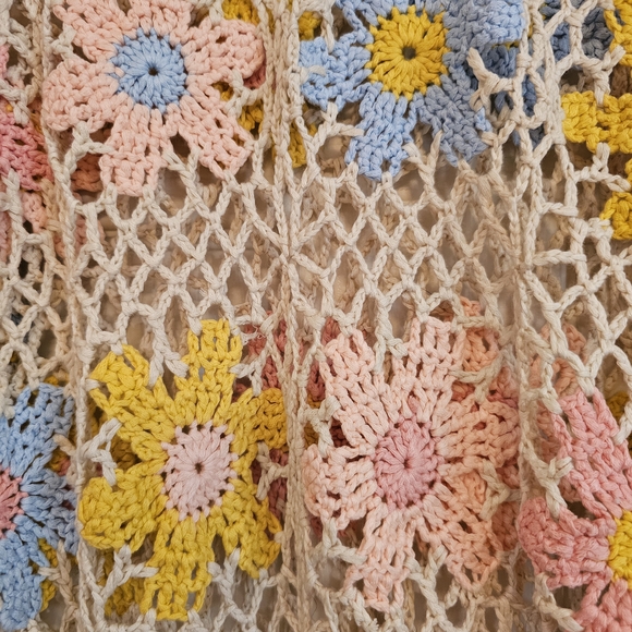 CHARLIE B Floral Crochet Mesh Blouse - Cream, Pink, Blue, Yellow - Picture 2 of 5